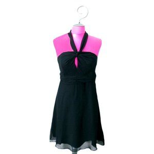 White House Black Market Black Chiffon Dress Size 8